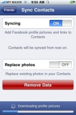 Facebook contact sync