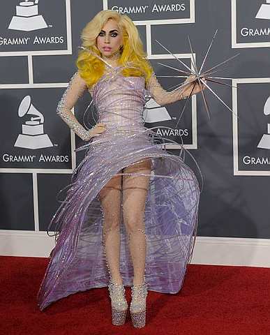 Lady Gaga in a custom Armani Prive creation.