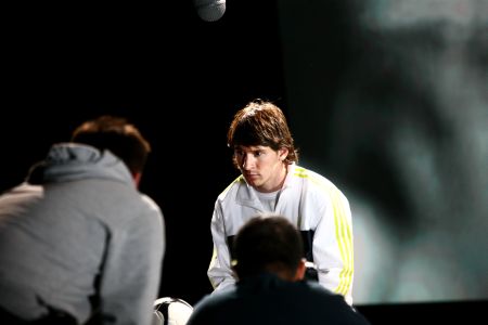 Lionel Messi during a shoot for Maxis' World Cup ad campaign