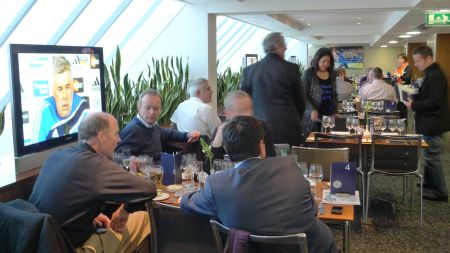 The corporate hospitality dining area at Stamford Bridge.