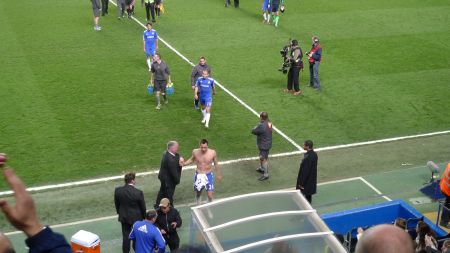John Terry leaving the pitch at full-time