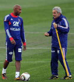 Bet Anelka was thinking about socking it to Domenech right there.