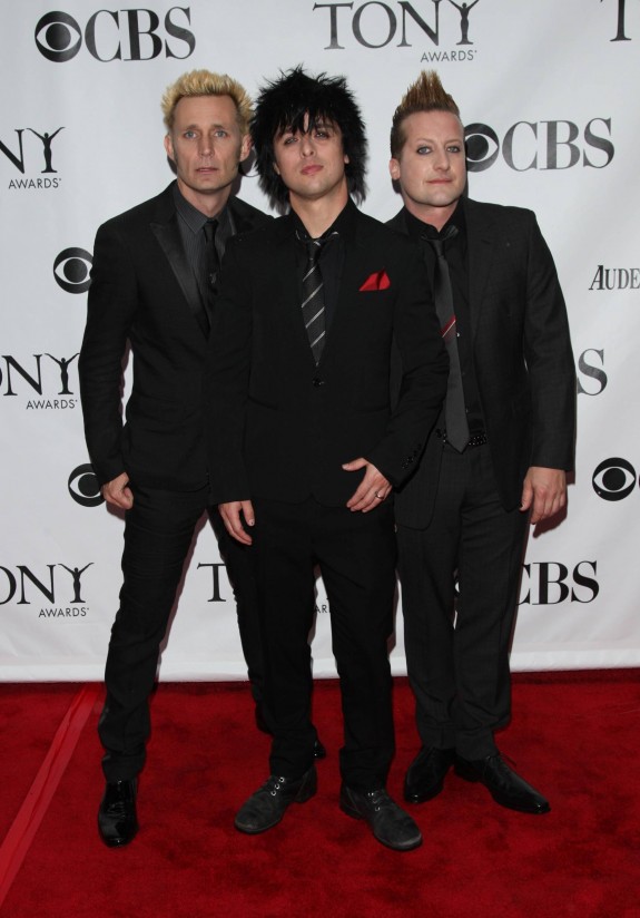 Members of Green Day, from left, Mike Dirnt, Billie Joe Armstrong and Tre Cool
