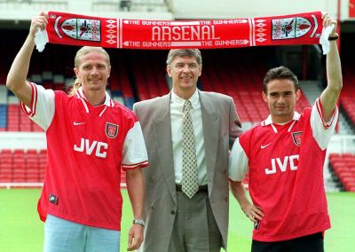 Petit (left) and Overmars (right) were among Arsene Wenger's best buys.