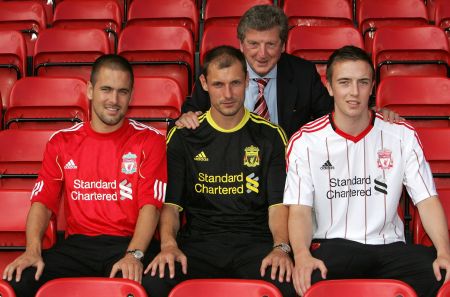 Hodgson hasn't whined at all about his lack of transfer funds, cleverly signing free agents like Joe Cole (left) and Milan Jovanovic (center) alongside youngster Danny Wilson. Wilson and fellow new signing Christian Poulsen have cost the club less than ten million pounds.