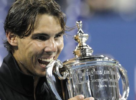 Nadal won his third Grand Slam in a row when he beat Novak Djokovic in the US Open final.