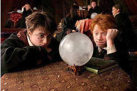 Harry: Can you see if anyone's doing witchcraft? Ron: Yup...I see one.