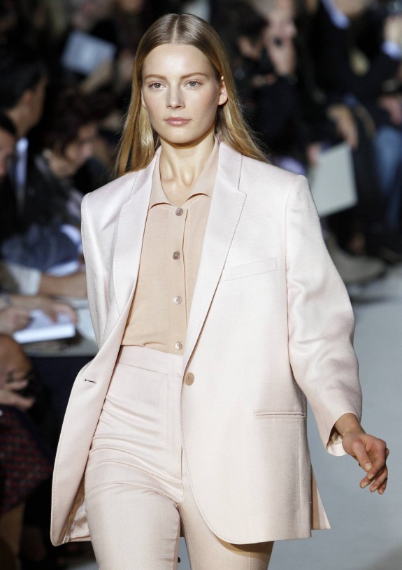 A model wears a creation designed by British fashion designer Stella McCartney