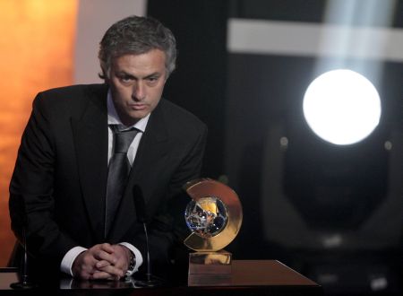 The Special One almost cried... Awww... And is it just me or is he getting Mesut Ozil's eye-bags?