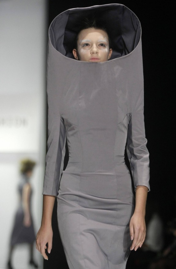 creations of Mariya Tsuman from a group of A Russian designers named "Contrfashion" during Moscow Fashion Week