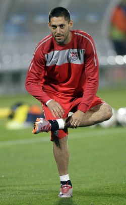 CLINT DEMPSEY: The Fulham star in training for Team USA during the World Cup in South Africa.