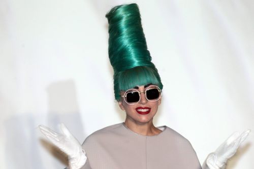 WHAT'S THE BIG DEAL?: Gaga at the press conference.