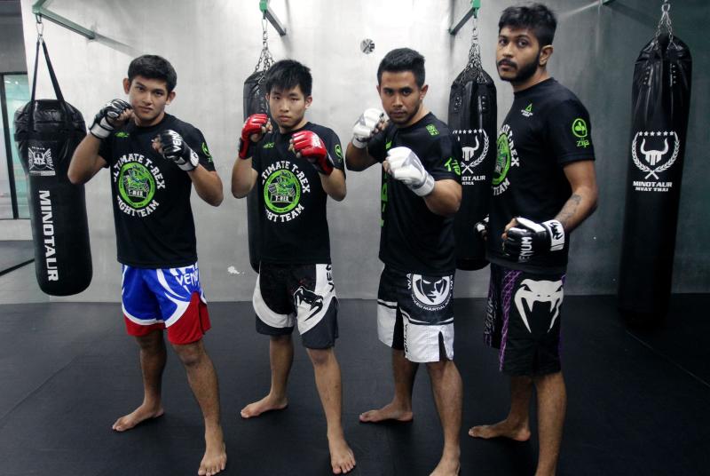 (From left) Muhammad Danial Muhammad, Ho Tian Feng, Amirul Faqim Ahmad Zukepre and Vinod have only been involved in MMA for less than a year, and they competed at their first MMA tournament earlier this year.