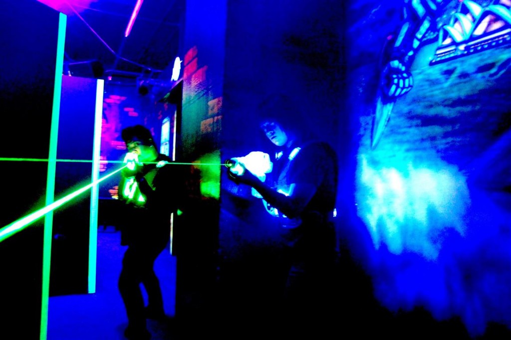 In the dark: Most laser tag games are played in the dark settings where visibility is almost zero. 