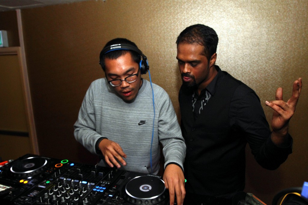 Resident DJ, DJ Sticky Sicx (right) is joined by a guest DJ every week at Sultan Lounge. They take turns playing R&B, EDM and Latin salsa.