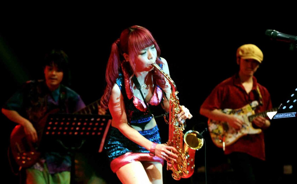 Saxy music: Japanese saxophonist Yukiko Onishi performing at the World Youth Jazz Festival in Putrajaya.