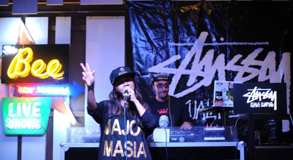 Masia One and DJ Lethal Skillz performing at the Stussy and Raising The Bar collaboration.