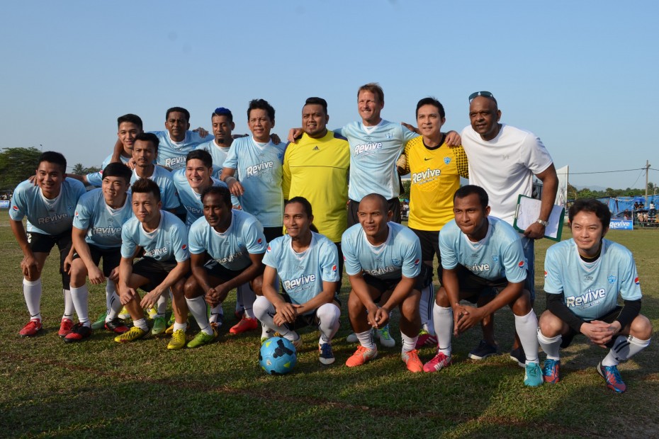 Star power: The Rev-kan Your Padang project saw an all-star team, led by former Manchester United player Teddy Sheringham, playing a friendly match with local football fans at Padang Awam Semenyih