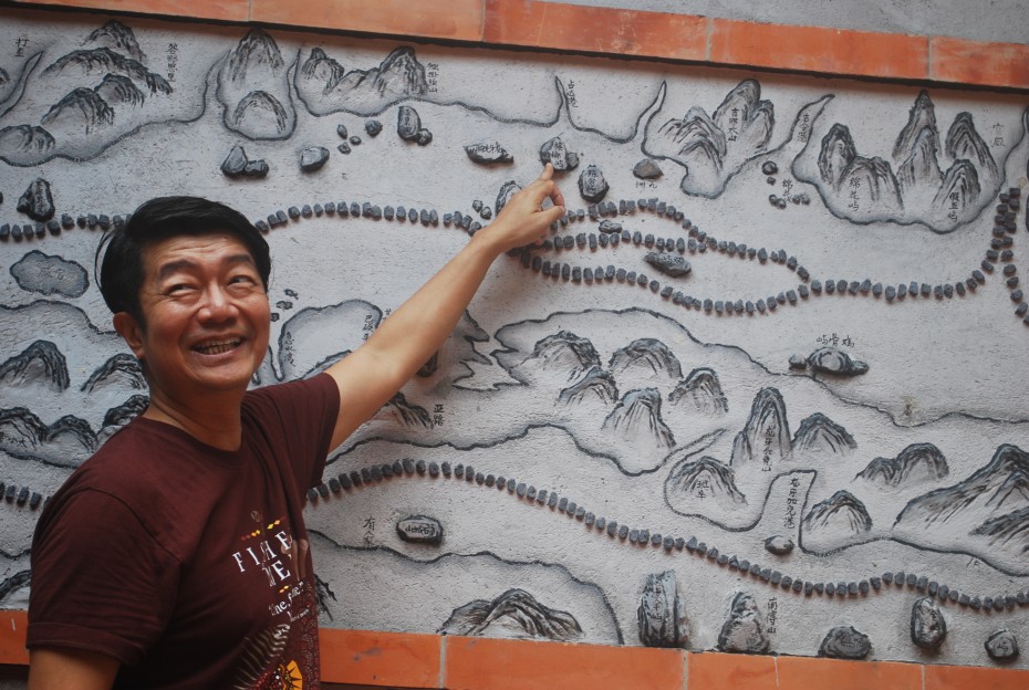 A map at the Cheng Ho Tea House detailing the route Cheng Ho took to get from China to Africa. He made at least five stops in Malacca during the journey.