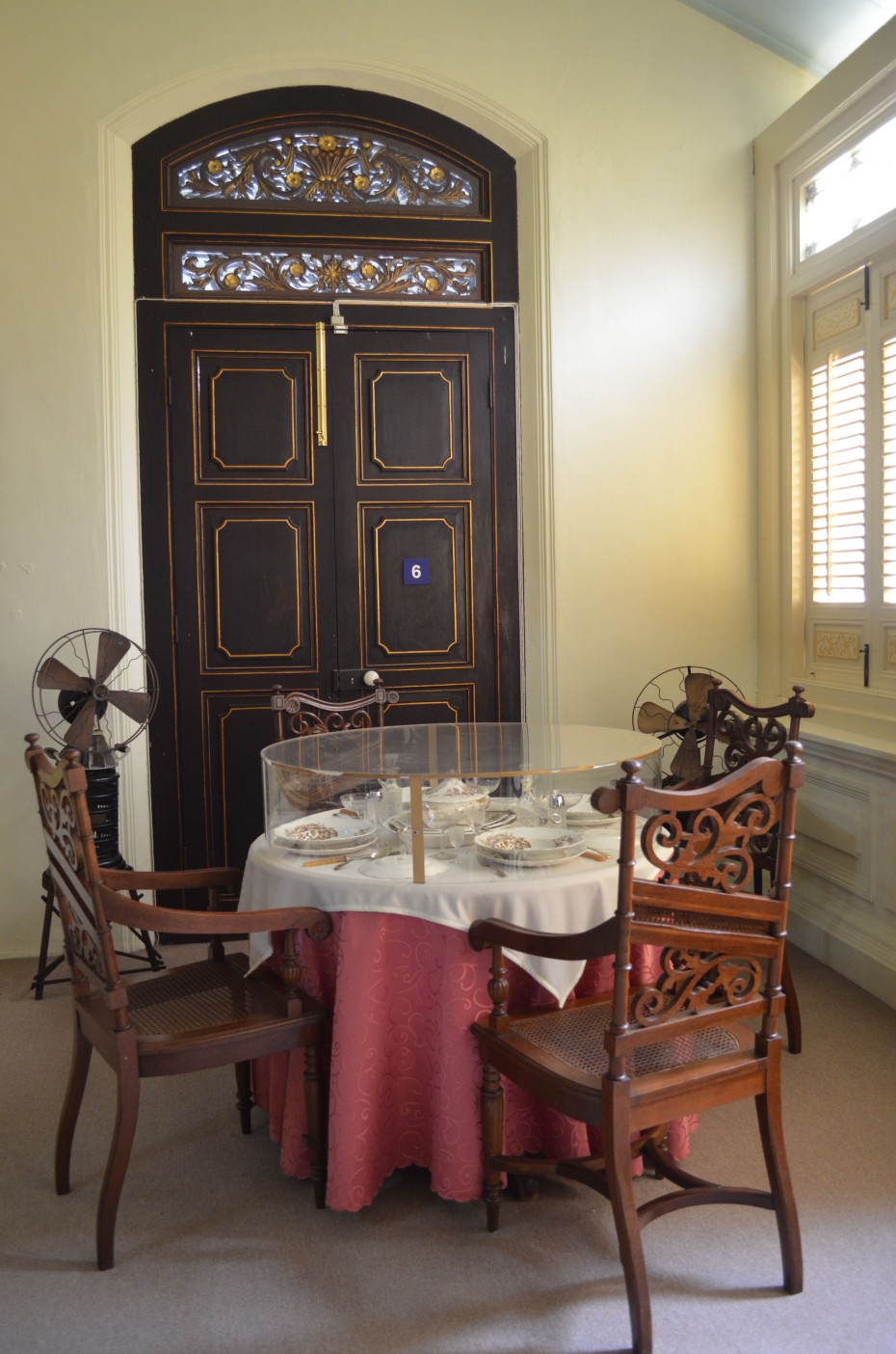 A replica of a dining area at the Chan family’s Baba & Nyonya Heritage museum. The family had three separate sets of tableware and silverware, all for different occasions.