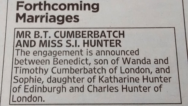 The modest notice in The Times. (Photo by BBC News)