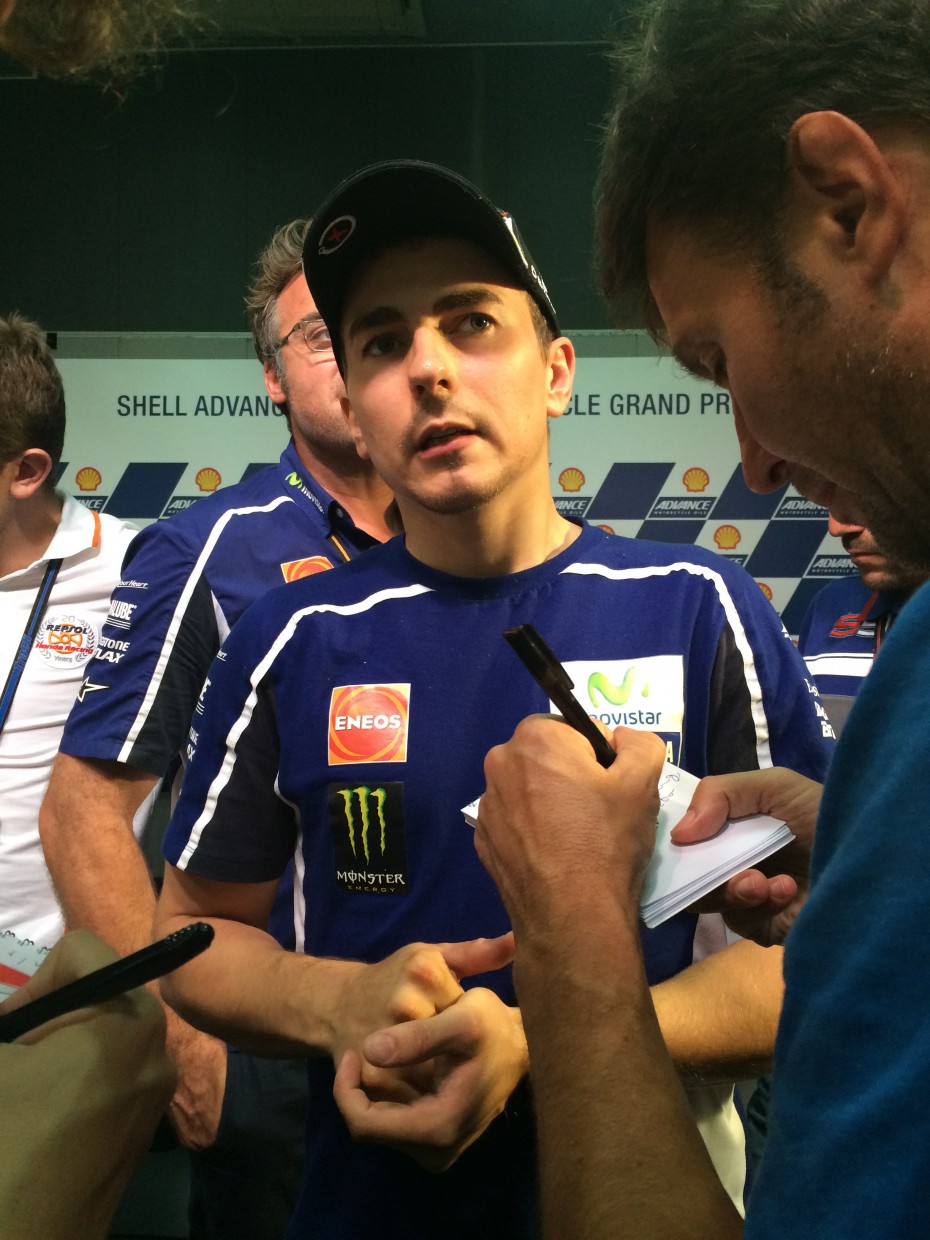 Lorenzo after the press conference on Day One.