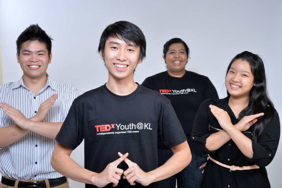 Teoh Chon Giap, Chew Jern ken, Lakshmishree Menon and Carolyn Cheong are part of the 100-strong volunteer team behind the TEDxYouth@KL event, happening Nov 22, 2014.