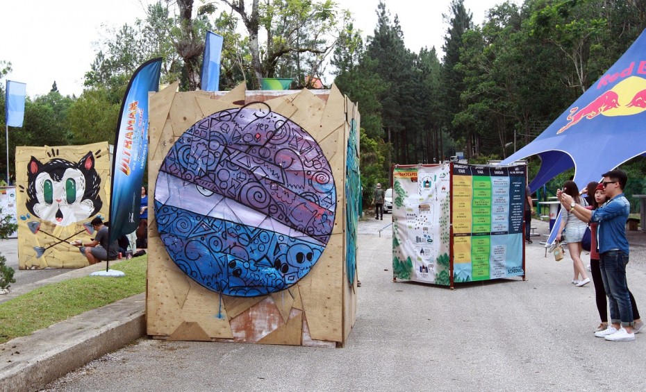 Mural cubes with artworks by Fritilldea, Oak & Bindi and TRUSK decorated the festival ground-The Star