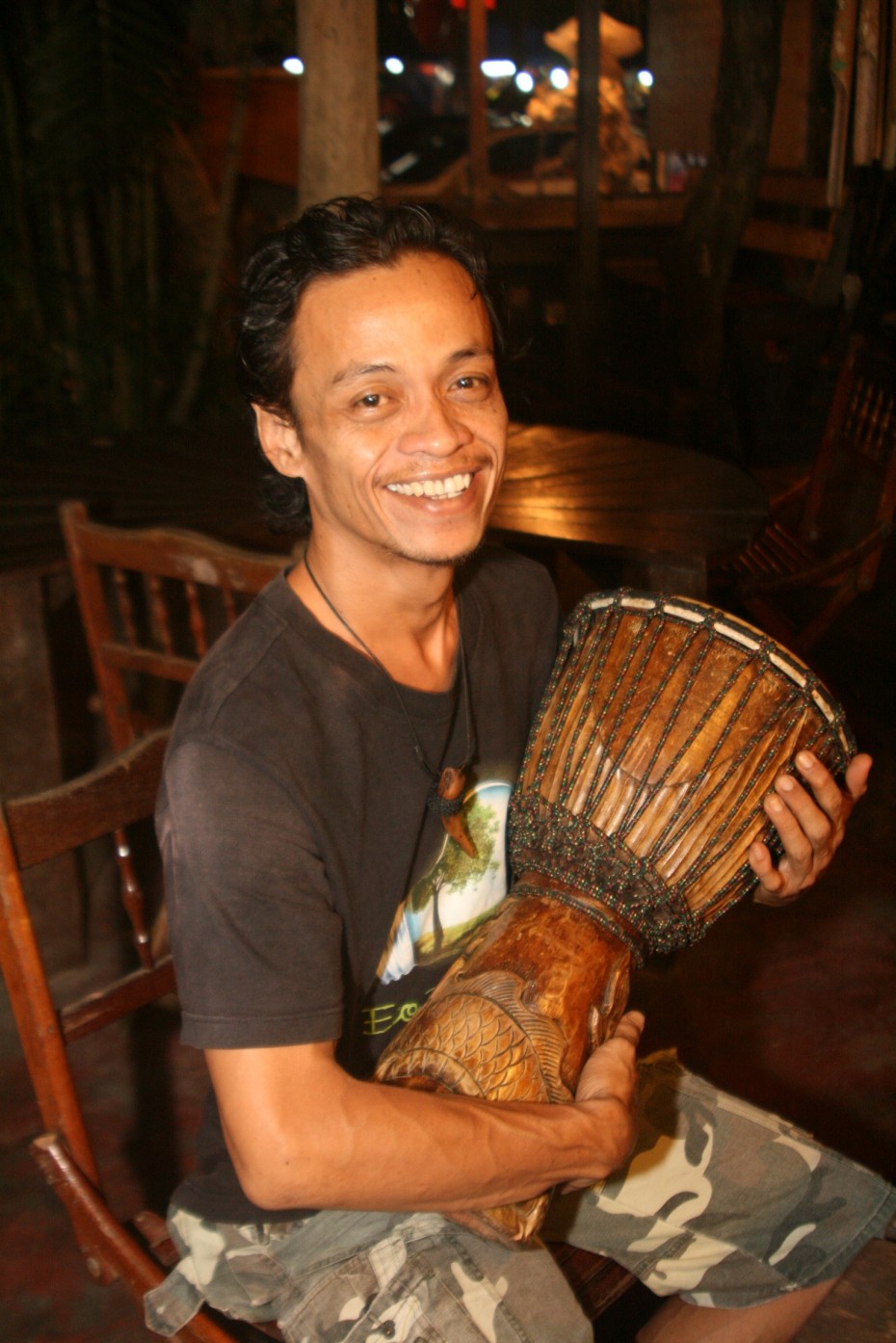 Syahril Azwan Salleh plays the djembe (pictured) with Cubit-Cubit Rindu whenever he has time to spare.