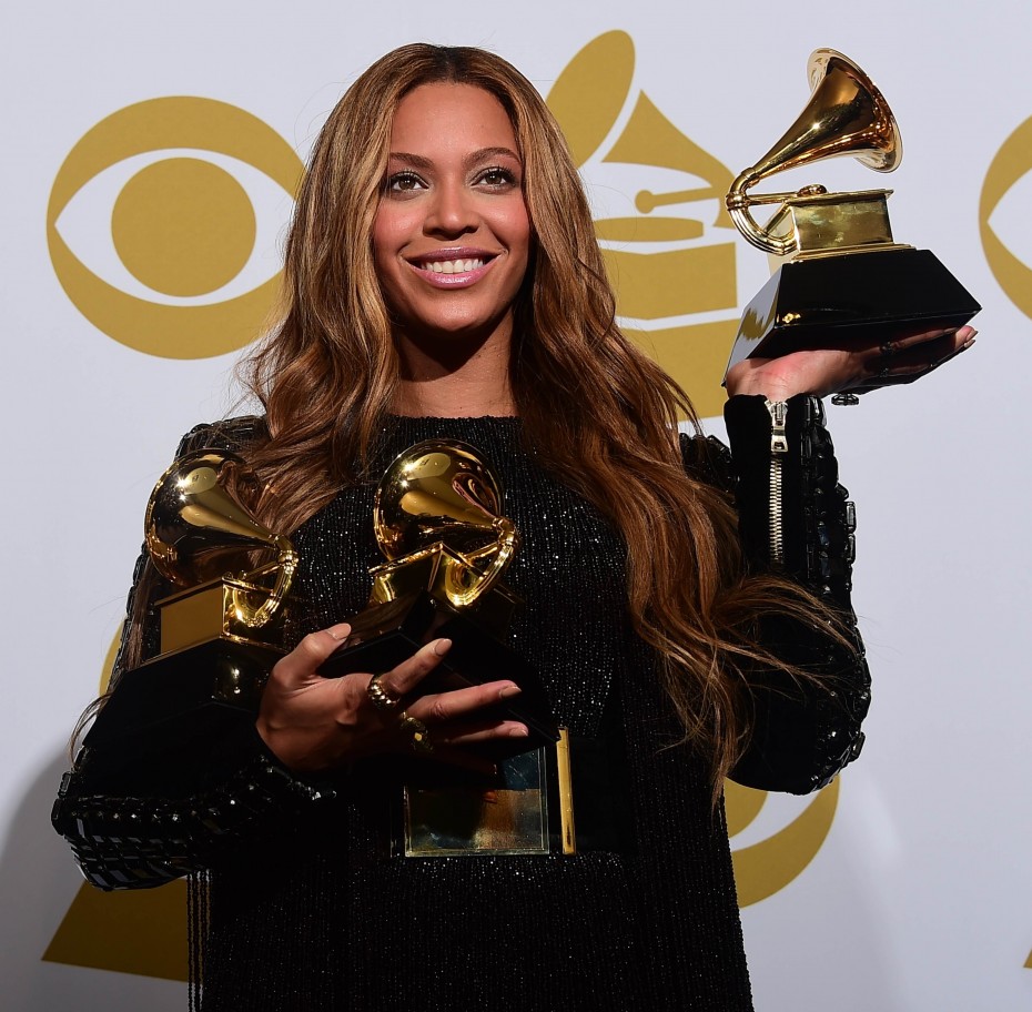 Beyonce takes home three Grammys -- best R&B performance for Drunk In Love, best surround sound album for Beyonce, and best R&B song for Drunk In Love. - Photo by AFP