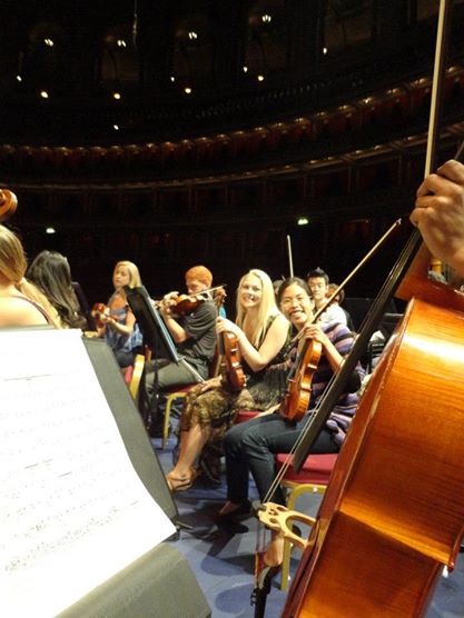 Rehearsing at the Royal Albert Hall in London.