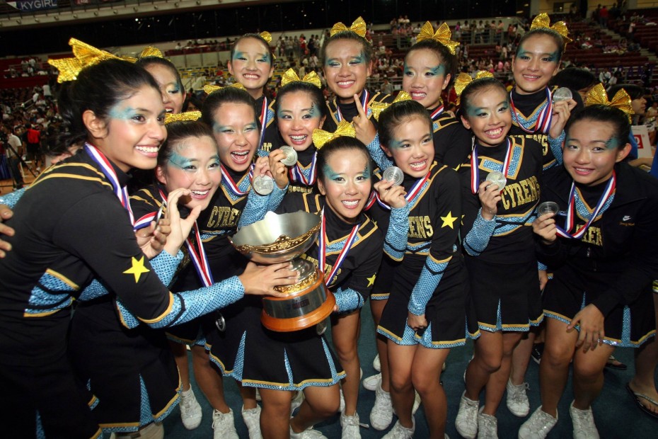 Champions...Team Cyrens from SM Sri Kuala Lumpur celebrating after anounce a Champions at the Cheer 2010 national final at Stadium Putra in Bukit Jalil Sport Complex in Kuala Lumpur yesterday.