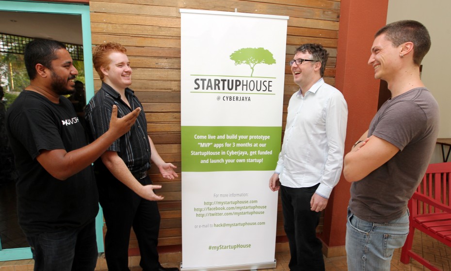 (From left) StartupHouse programme director/mentor Inbaraj Suppiah and fellow mentors Tim Chandler, Daniel Walters and GeoMash staff Gabriele Pallaver will coach participants on app development as well as the business side of things, which is where many talented developers fall short.