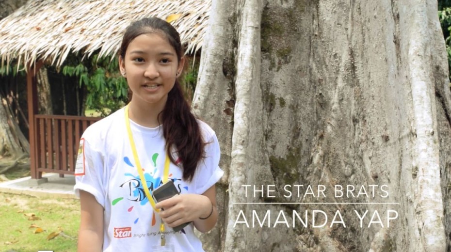 Amanda Yap, one of the participants of BRATs Raub, doing the stand-upper for #TeamIan's video.