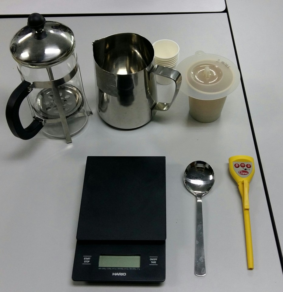 First test: Learning how grind sizes and water temperatures combine to produce different flavours.