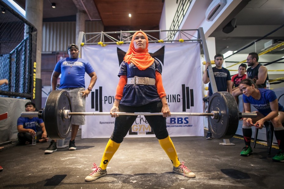 Powerlifter Athiyah Abu Bakar, 26, competing at the very first Malaysia Powerlifting Alliance Championship in March.  -- Casper Watt